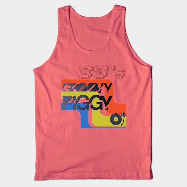 80's Groovy Piggy Tank Top by KinkPigs